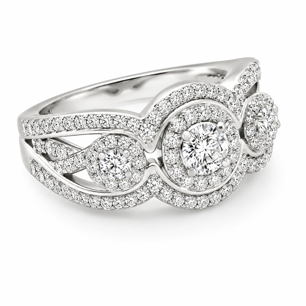 UB8524FW -White Gold Fashion Ring