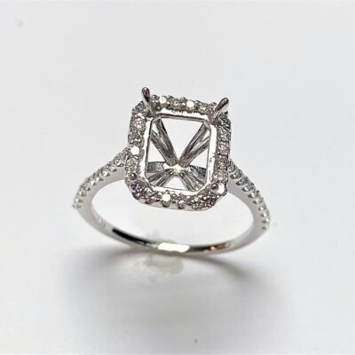 UB8654SMW - 14K White Gold Semi Mount Ring