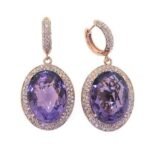 UB8679EPAM - 18K Rose Gold Amethyst Earrings