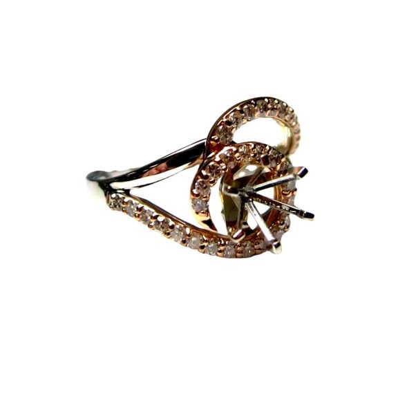 UB8690SMWP - 14K White Gold Semi Mount Ring