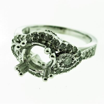 UB8763SMW - 14K White Gold Semi Mount Ring
