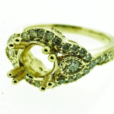 UB8763SMY - 14K Yellow Gold Semi Mount Ring