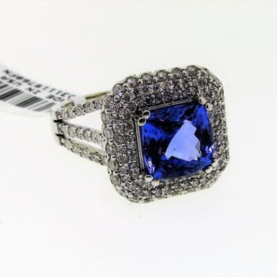UB8766FWTA - 14K White Gold Colored Stone Ring