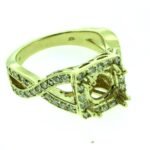 UB8768SMY - 14K White Gold Semi Mount Ring