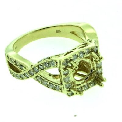 UB8768SMY - 14K White Gold Semi Mount Ring