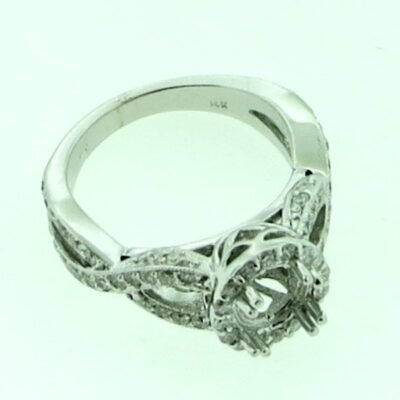 UB8769SMW - 14K White Gold Semi Mount Ring