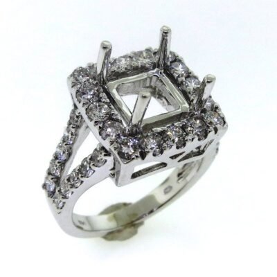 UB8794SMW - 14K White Gold Semi Mount Ring