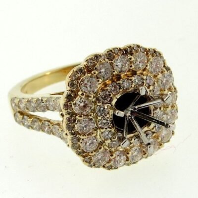 UB8834SMY - 14K White Gold Semi Mount Ring