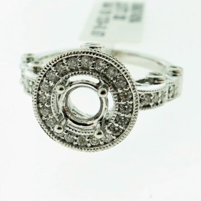 UB8874SMW - 14K White Gold Semi Mount Ring