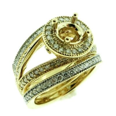 UB8879SMTY - 14K White Gold Semi Mount Ring