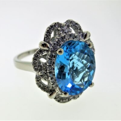 UB8908FWBT - 14K White Gold Ring