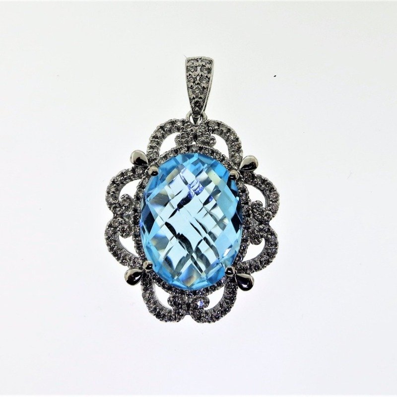 UB8908PWBT - 14K White Gold Pendant