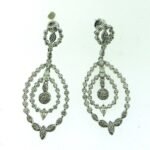 UB8910EW - 14K White Gold Dangle Earrings