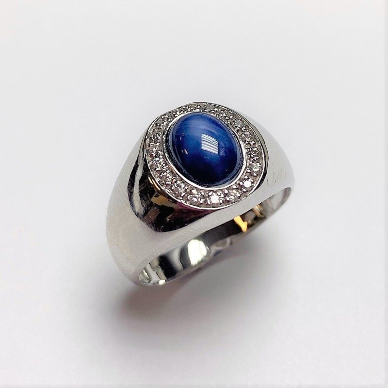 UB9161GR-10WCSA - 10K White Gold Gents Ring
