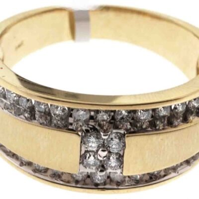 UB9219GRY - 14K White Gold Gents Ring