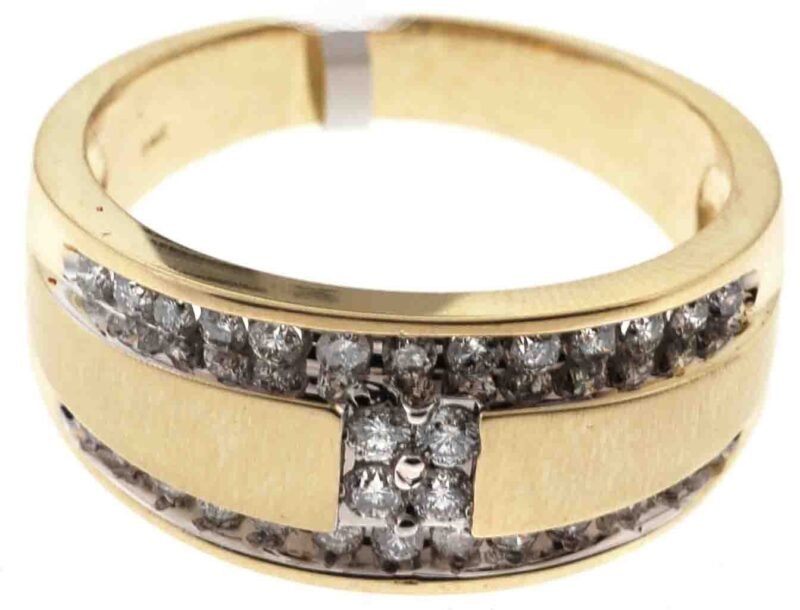 UB9219GRY - 14K White Gold Gents Ring