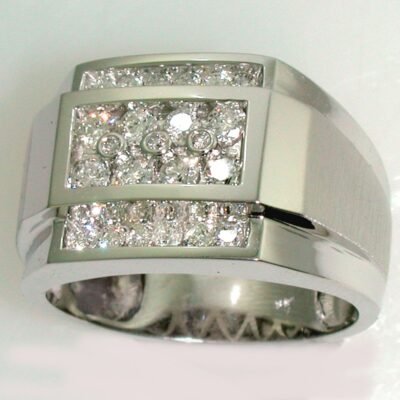 UB9278GW - 14K White Gold Gents Ring