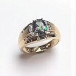 UB9284GR10Y - 10K White Gold Gents Ring