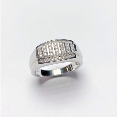 UB9313GEW - 14K White Gold Gents Ring