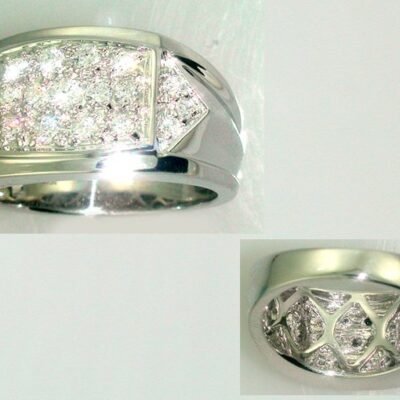 UB9315GRW - 14K White Gold Gents Ring