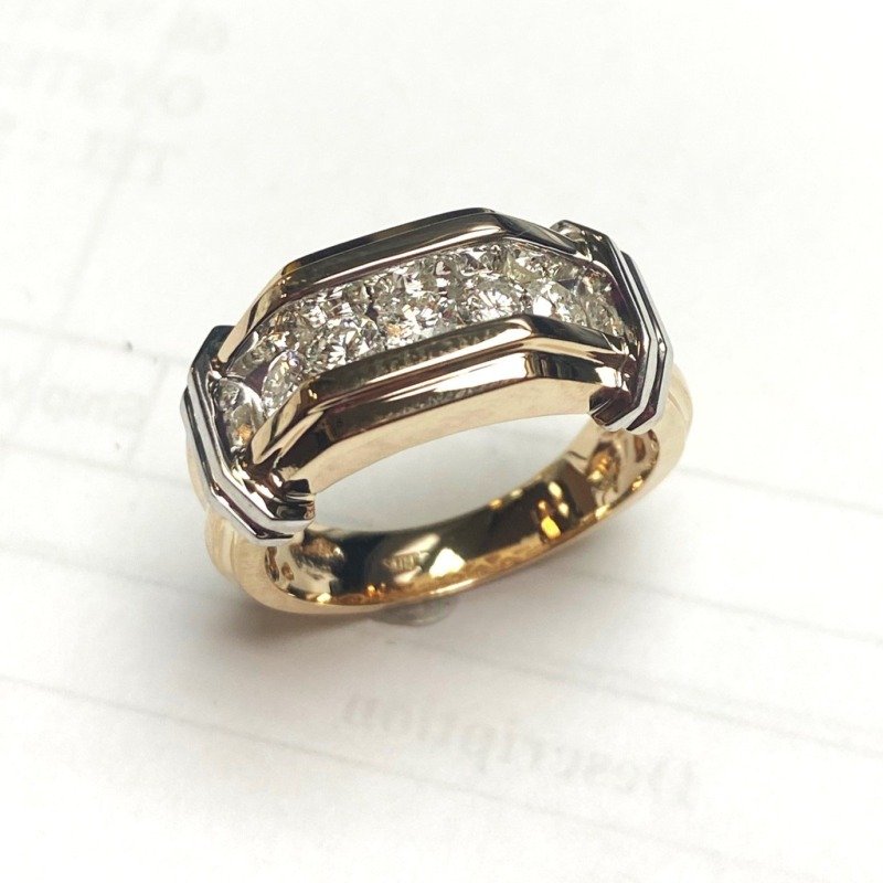 UB9323GYW - 14K White Gold Gents Ring