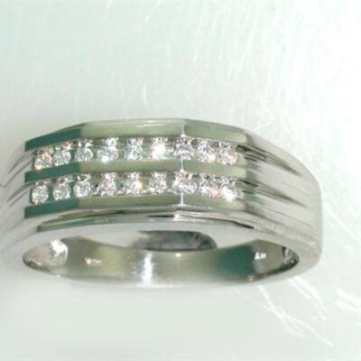 UB9343GW - 14K White Gold Gents Ring