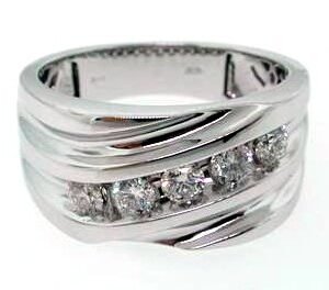 UB9366GW-1 - 14K White Gold Gents Ring