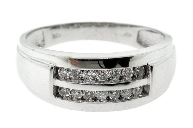 UB9506GW - 10K White Gold Gents Ring