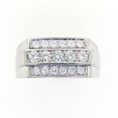 UB9627GW - 14K White Gold Gents Ring