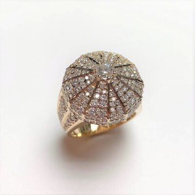 UB9649GY55 - 14K White Gold Gents Ring