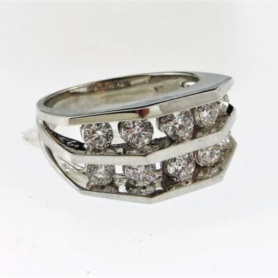UB9707GSW - 14K White Gold Gents Ring
