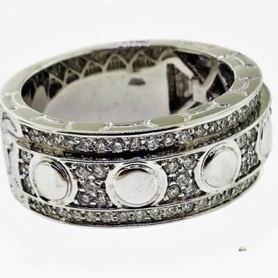 UB9709GW - 14K White Gold Gents Ring