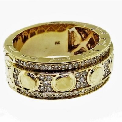 UB9709GY - 14K White Gold Gents Ring