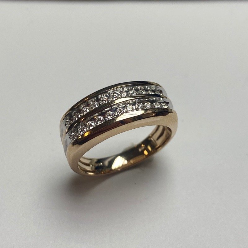 UB9713GY53 - 14K White Gold Gents Ring