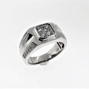 14K White Gold Gents Ring