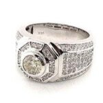 UB9776GKW53 - 14K White Gold Gents Ring