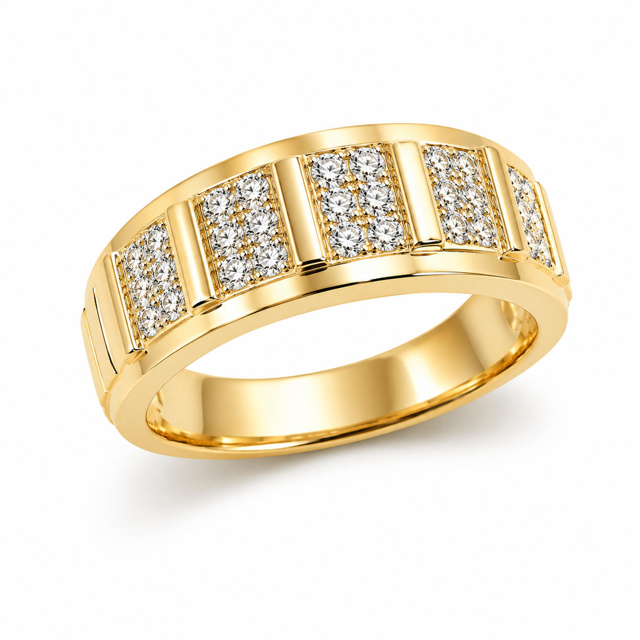 UB9777GHY -Yellow Gold Gents Ring