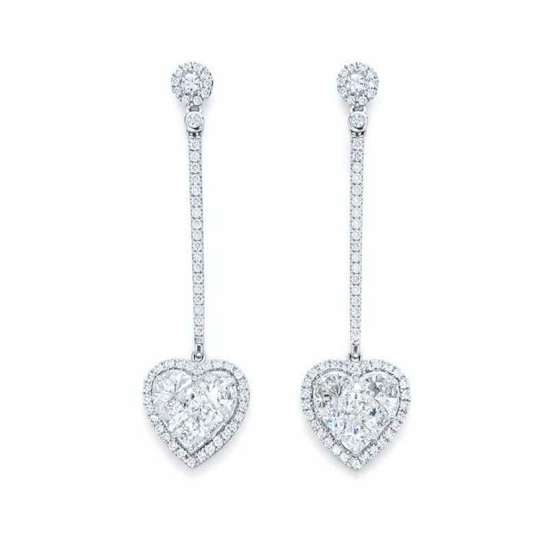 SJE28723EW - 14K White Gold Dangle Earrings