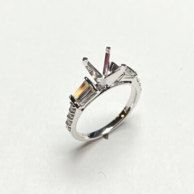 UBJ85387SMW - 14K White Gold Semi Mount Ring