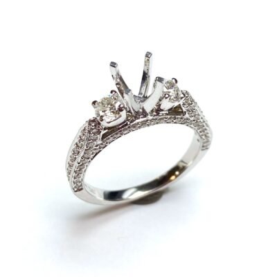 UBV2551SMW - 14K White Gold Semi Mount Ring