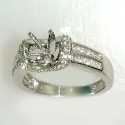 UBV3662SMW - 14K White Gold Semi Mount Ring