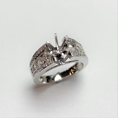 UBV3664SMW - 14K White Gold Semi Mount Ring
