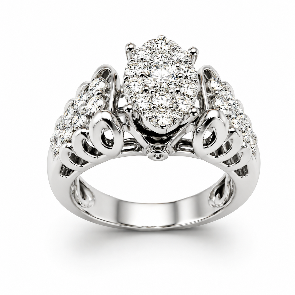 UBV3667LSWMQ -White Gold Engagement Ring