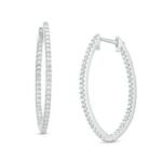 UBV3700ER-10W - 10K White Gold Hoop Earrings