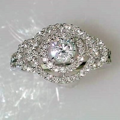 UBV3975LSWCZ - 14K White Gold Engagement Ring