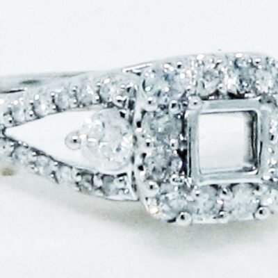 UBV4576SMW - 14K White Gold Semi Mount Ring