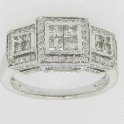 UBV4586LSW - 14K White Gold Engagement Ring