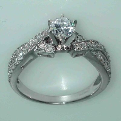 UBV4641LSWCZ - 14K White Gold Engagement Ring