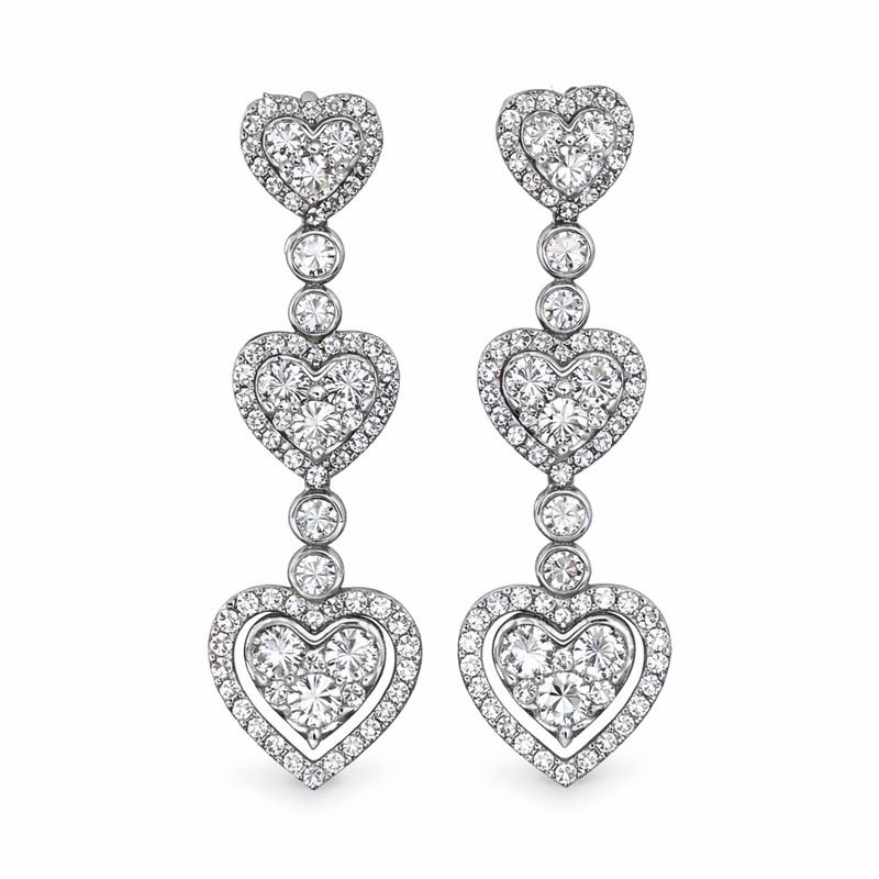UBV5467EW - 14K White Gold Dangle Earrings