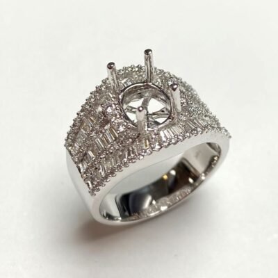 UBV5567SMW - 14K White Gold Semi Mount Ring